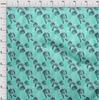 oneOone Cotton Poplin Aqua Blue Fabric Tropical Leaf Fabric For Sewing Printed Craft Fabric By The Yard 42 Inch
