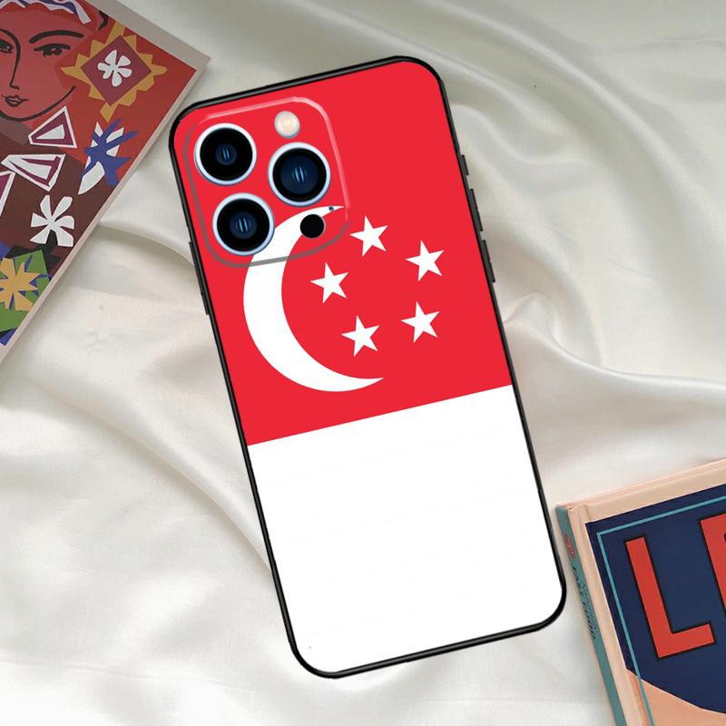 Singapore Flag Phone Case For iPhone 17 16 15 13 12 11 14 Pro Max 16 Plus 12 13 Mini 16e 17 Air Funda Cover