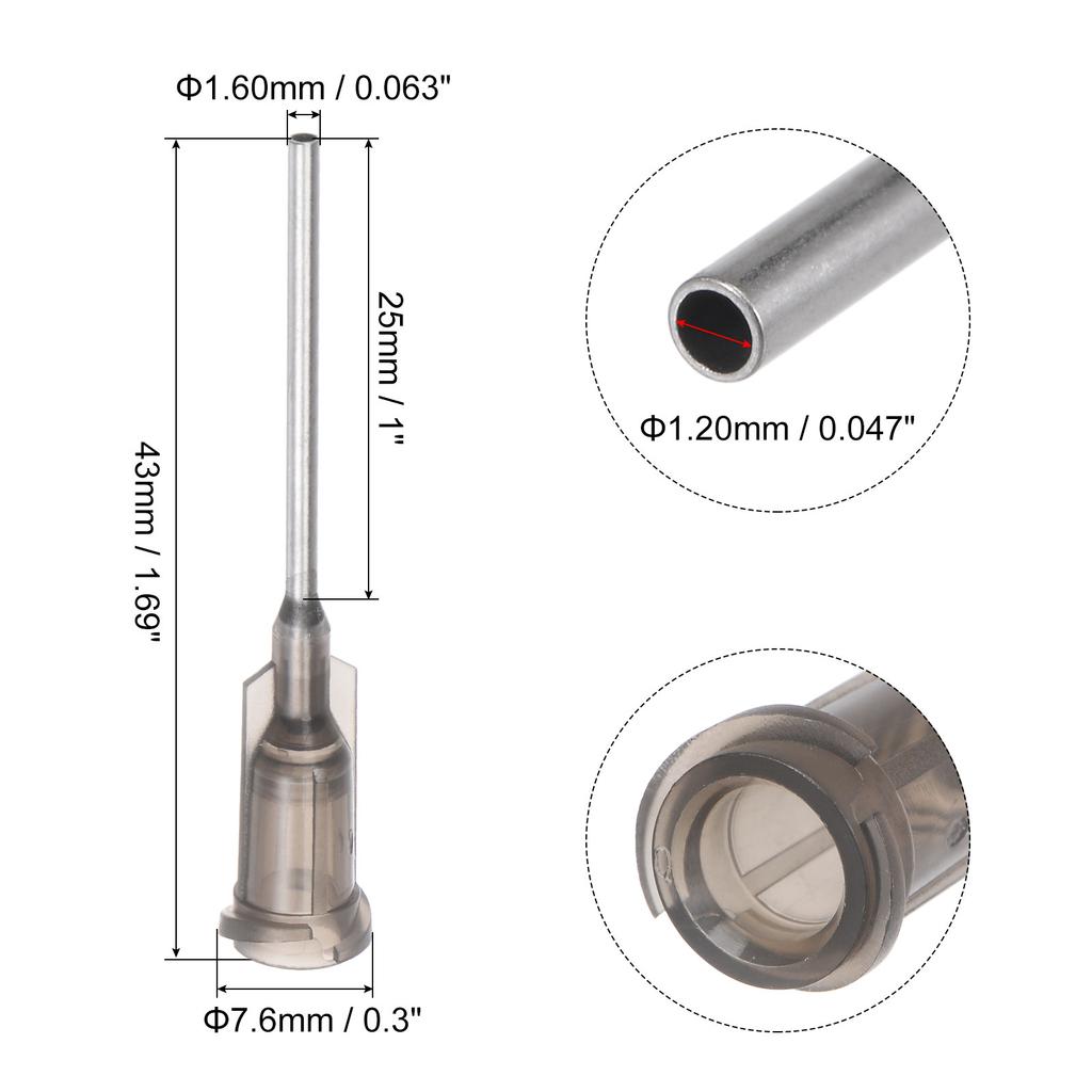 10/20 шт. 14G 15G 16G 18G 19G 20G 21G 22G 1" Тупоконечная дозирующая игла для клеевого пистолета, длина 43 мм