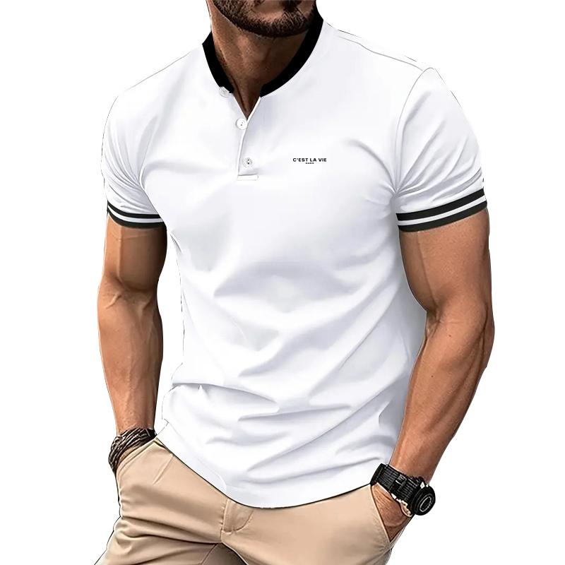 Мужская рубашка поло с коротким рукавом и принтом логотипа, мужская повседневная рубашка поло из полиэстера, быстросохнущая рубашка