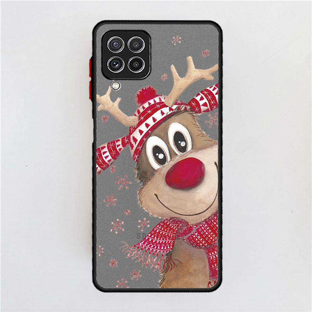 Рождественские подарки на Новый год лось снег матовый чехол для Samsung Galaxy A52 A12 A51 A32 A21s A71 A32 5G A12 A22 A53 A70 A50 телефон чехол