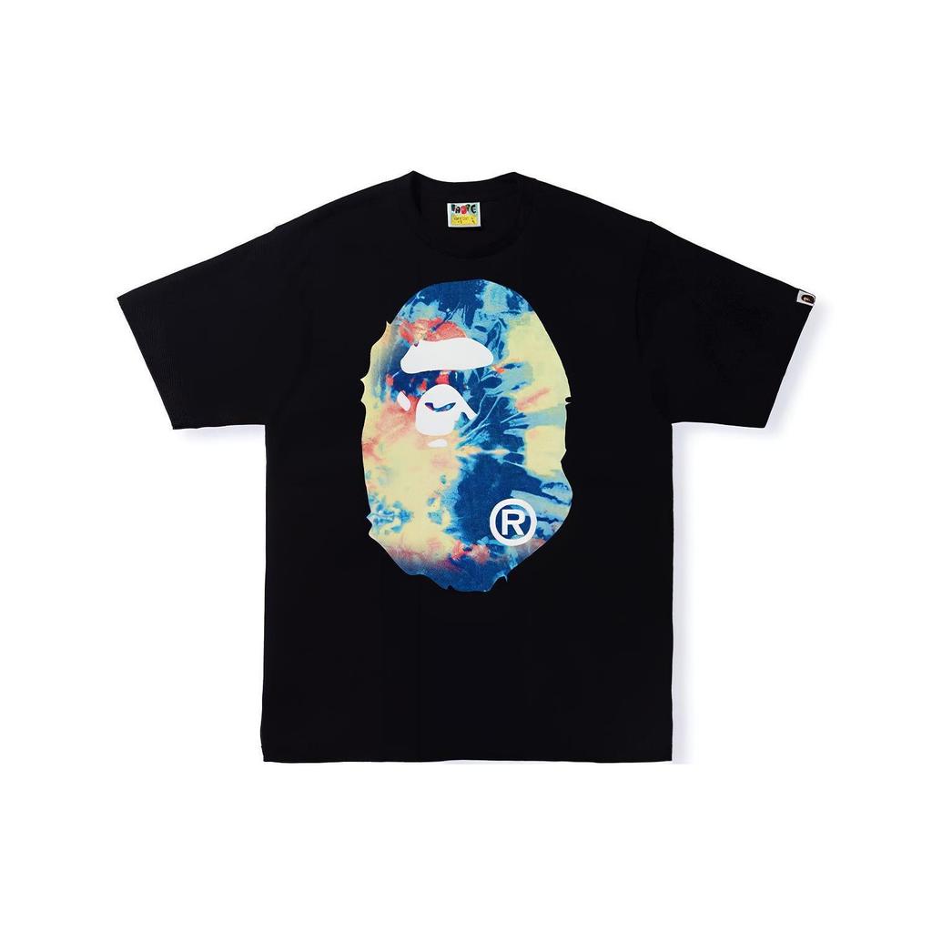 Футболка Bape с принтом Tie Dye и головой обезьяны Big Ape 1I30-110-036