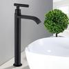black stainless steel Single Cold Faucet Black Paint Operation Bathroom Basin Tap High Faucets