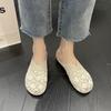 Versatile Hollow-out Cool Slippers Baotou Half Slippers Women's Summer 2025 New Woven Lazy Outer Wear Fisherman Shoes Women
