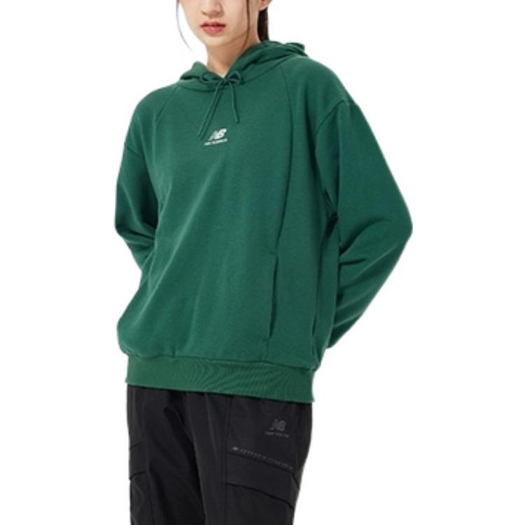 (WMNS) Худи с флисовой подкладкой New Balance Hoops Азиатский размер 'Зеленый' Женский AWT23341-NWG