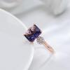 Элегантные кольца с квадратным фиолетовым цирконом и цветком для женщин, роскошные ювелирные изделия в геометрическом стиле