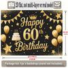 60th Birthday Party Backdrop Polyester Banner Photo Booth Decoration 131