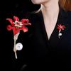 New Fashion Rose Flower Brooch Rhinestone Pearl Corsage Enamel Pins Coat Suit Badge Wedding Brooches For Women Accessories