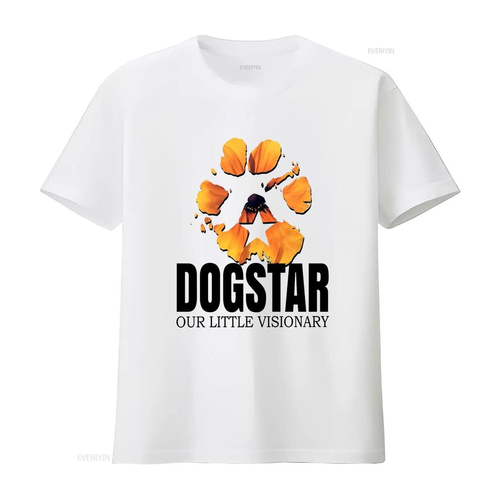 Streetwear Cool Orange Gradient Paw Print Star Casual T Shirt vintage Washed Breathable Soft graphic Stretched