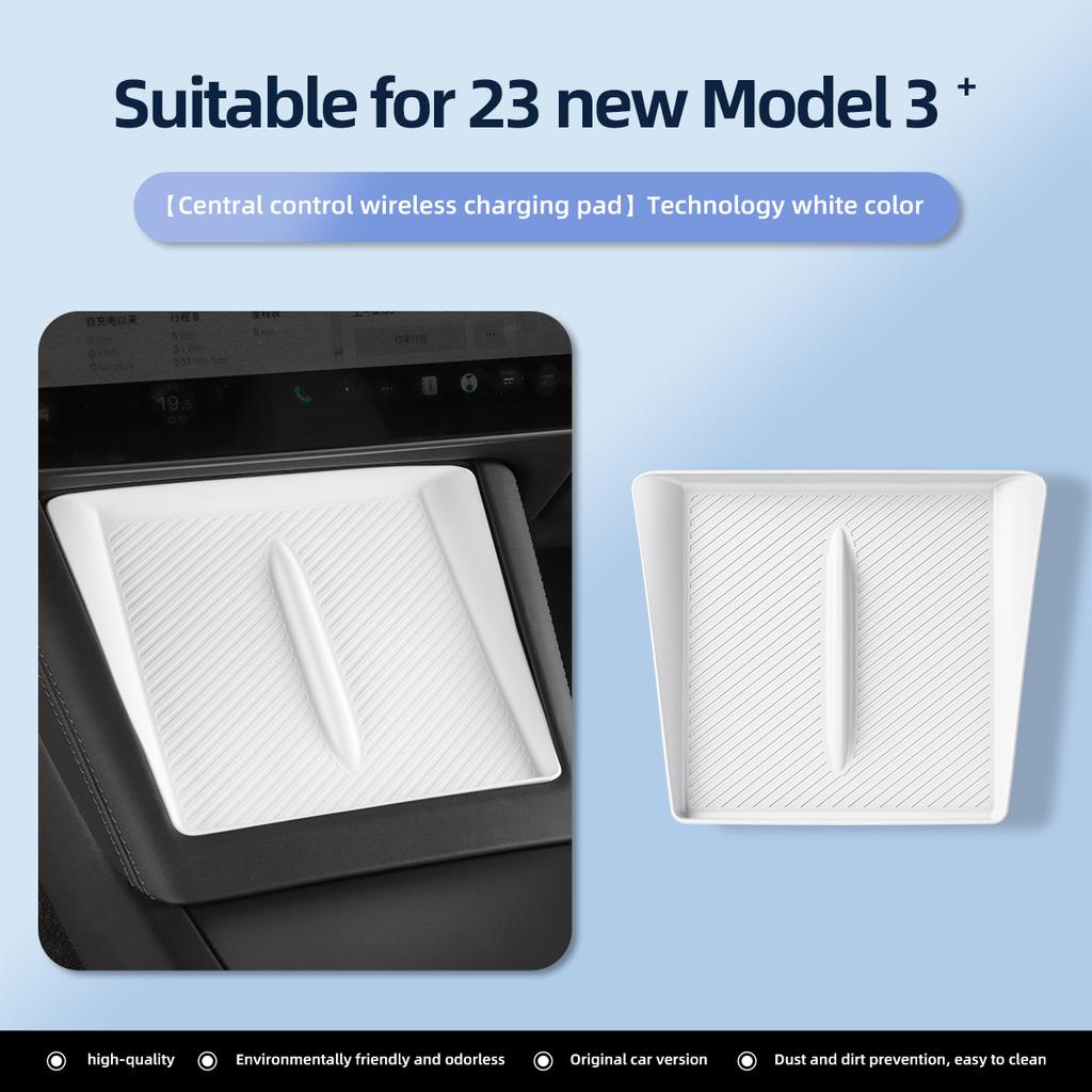 LUCKEASY for Tesla Model 3 Highland 2024 Wireless Charging Pad Central Control Armrest Box Non-slip Storage Mat 2023 Accessories