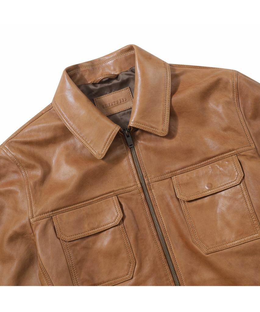 Brentwood [Bolder Leather] Semi-Vegetable Lambskin Trucker Brudx26351Orx