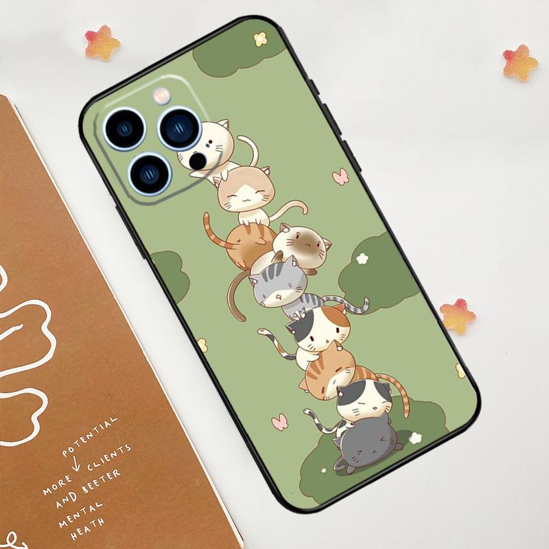 Забавные милые кошки Чехол для телефона Для iPhone 17 Pro Max 11 14 15 16 Pro Max 12 13 mini 16 Plus 16e 17 Air Funda