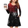 Christmas Day Girls' Long Sleeve Dress - Color Pocket Dress