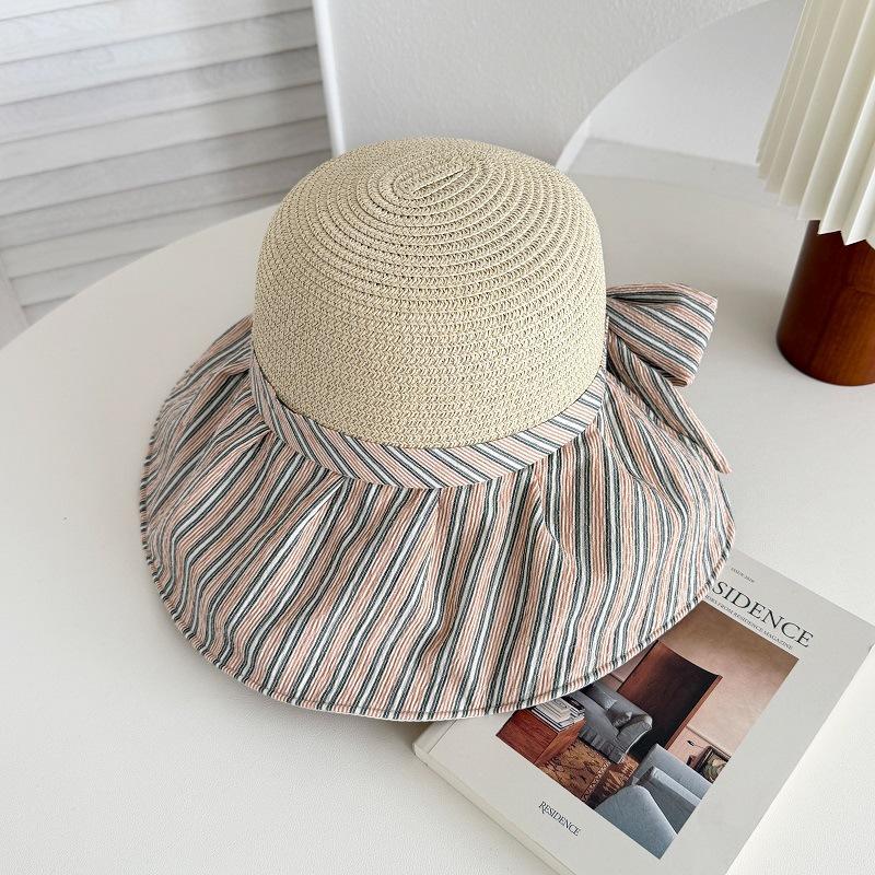 New hat women's foldable big eaves sunscreen hat summer new travel versatile thin breathable bucket hat