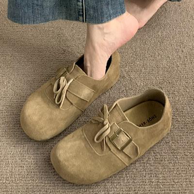 Балетки Женские Лоферы Обувь Замшевая На шнуровке Дизайнерская обувь Удобные Кроссовки 2025 Осень Повседневная Ходьба Платье Chaussure Femme