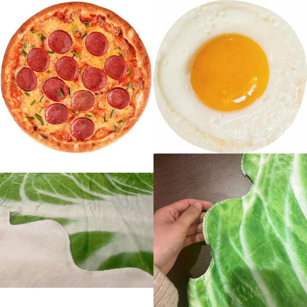 Забавный фланелевый детский плед-обертка с подходящей шапочкой, мягкий и уютный, в стиле тортильи, капусты, яичного рулета, яичницы-глазуньи, арбуза и пиццы