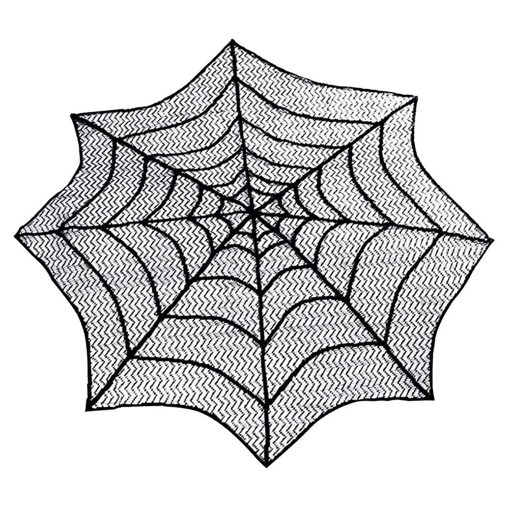 Хэллоуин черная кружевная паутина скатерть дорожка каминная полка шарф абажур для вечеринки Хэллоуин украшение дома