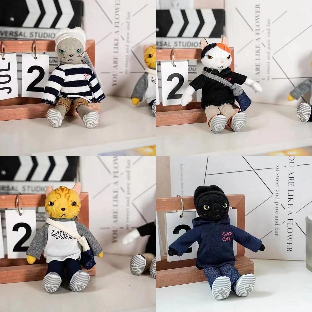 Wear Cool Clothes Cat Cartoon Plush Doll With Pp Cotton Filling For Backpack Decoration
