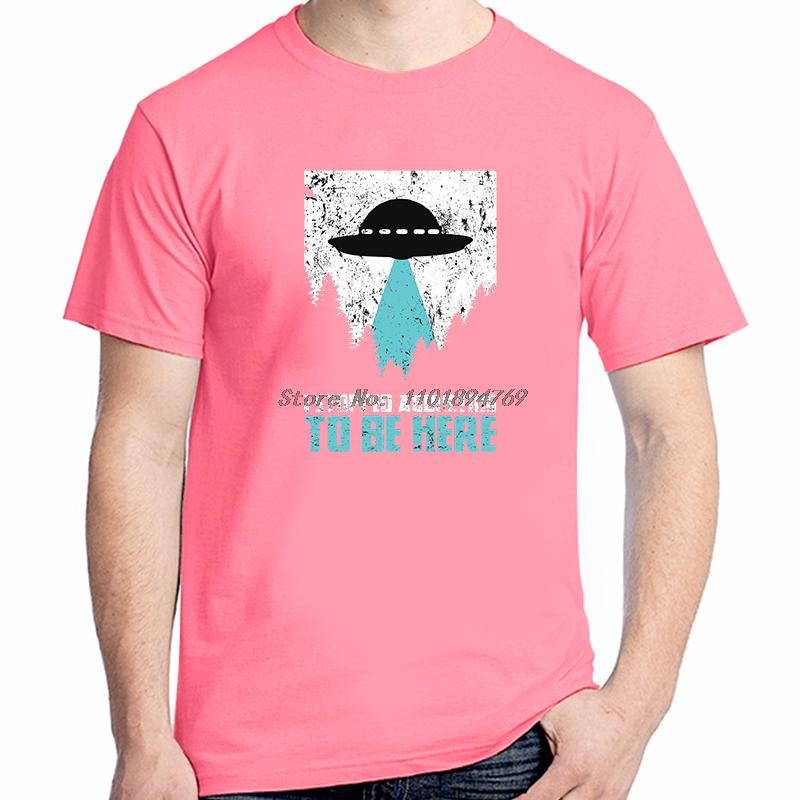 Distressed I Stopped Abduction To Be Here Alien Ufo Gift Graphic T Shirts Summer Fashion High Quality Short Sleeve Tshirts