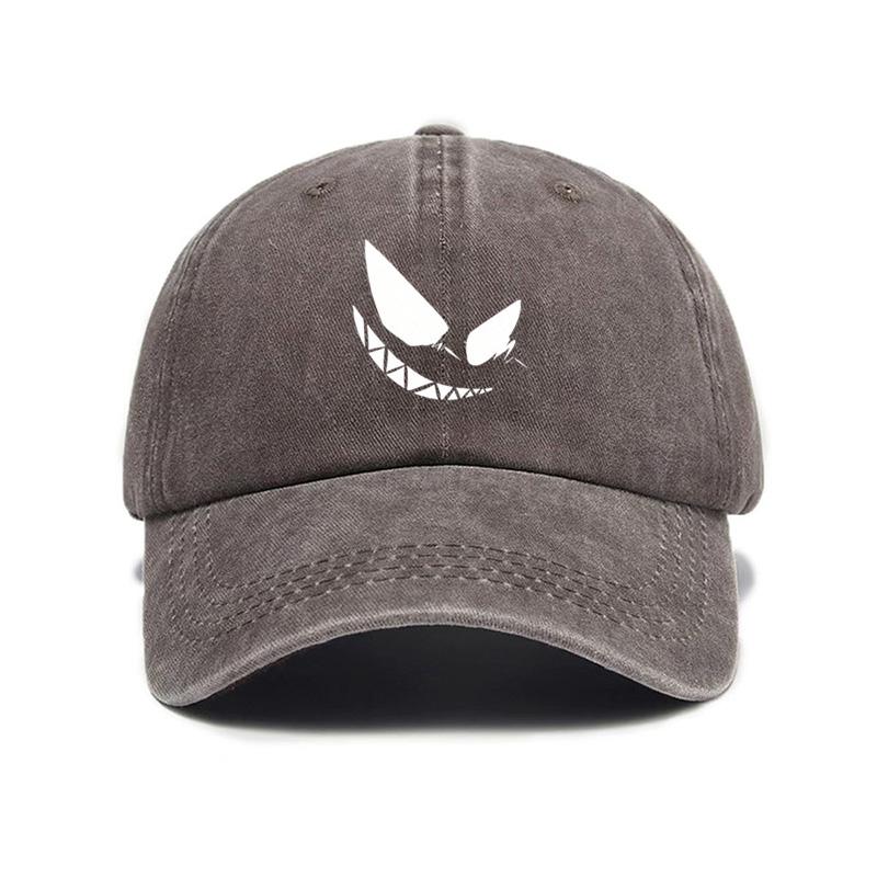 Washed Cotton Soft Top Daddy Baseball Cap Retro Distressed Denim Peaked Cap for Women