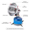 Мини-газовый обогреватель для кемпинга, быстрый нагрев, портативный обогреватель для палатки с сумкой для хранения