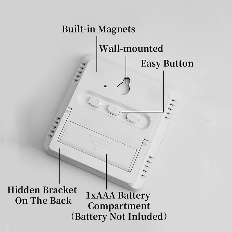 Мини портативные цифровые настольные часы с индикатором температуры и влажности, датой, работающие от батареек, настольные часы 12/24 ч. Магнитные настенные часы для холодильника с ЖК-дисплеем