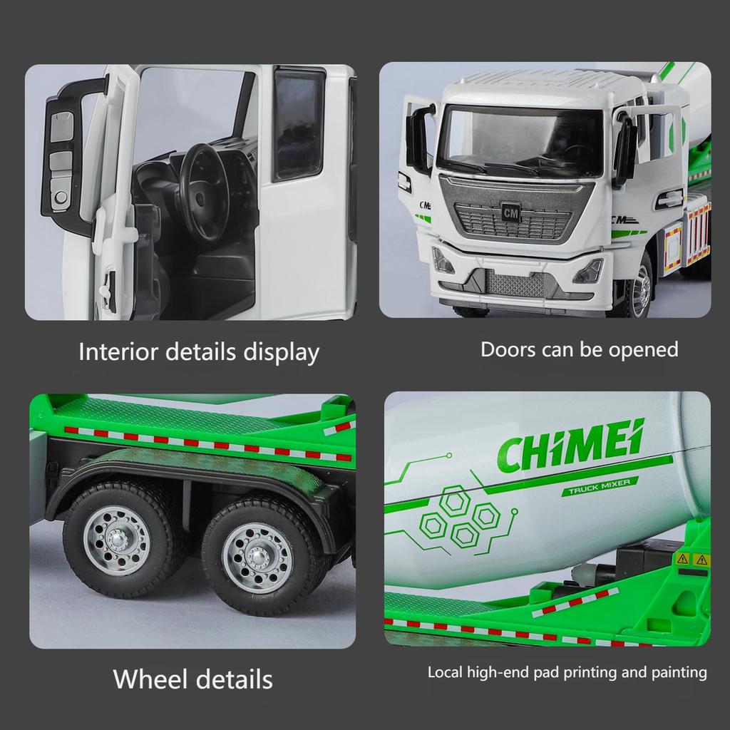 1/32 Самосвал-бетоносмеситель Строительная Машина Сплав Металл Литье под Давлением Модель Автомобиля Детская Игрушечная Машина со Звуком и Светом Оттяжка Подарок
