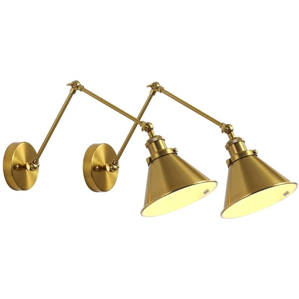 Nordic Brass Retro Loft Style Industrial Vintage Wall Lamp Adjustable Swing Arm Wall Light Edison Sconce Applique Murale