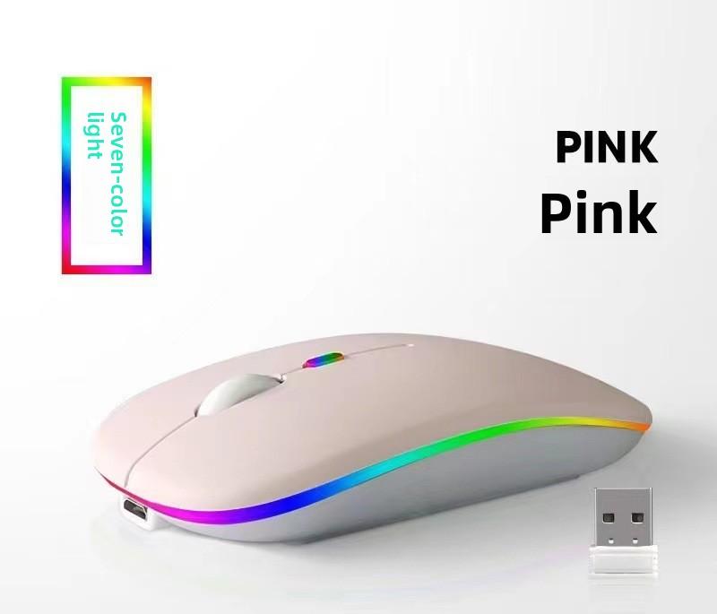 Перезаряжаемая беспроводная Bluetooth-мышь, Бесшумная светодиодная оптическая компьютерная мышь, Эргономичная мышь для ноутбука для игр, 1600 DPI