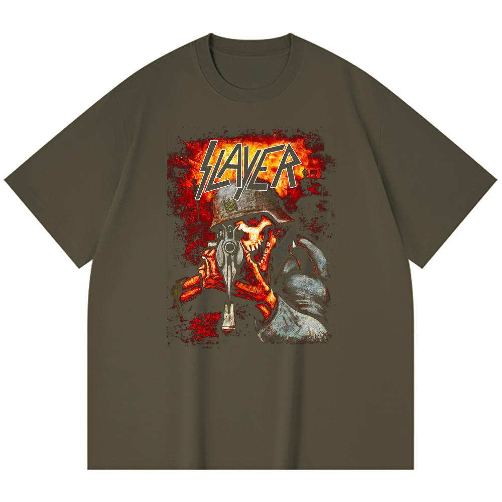 Хлопковая футболка плотностью 230 г/м² 100% Хлопок Heavy Metal Футболка с принтом рок-группы Популярная музыка Унисекс Тяжелая хлопковая футболка