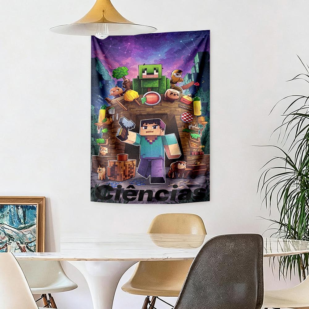 Minecraft Wall Decor Tapestry Art For Pet Memorial Birthdaywedding Party Backdrop Family Gift