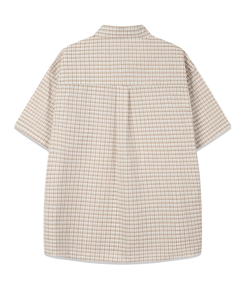 GRAYBLVD Linen-Like Cave Check Short Sleeve Shirt (4 Colors)