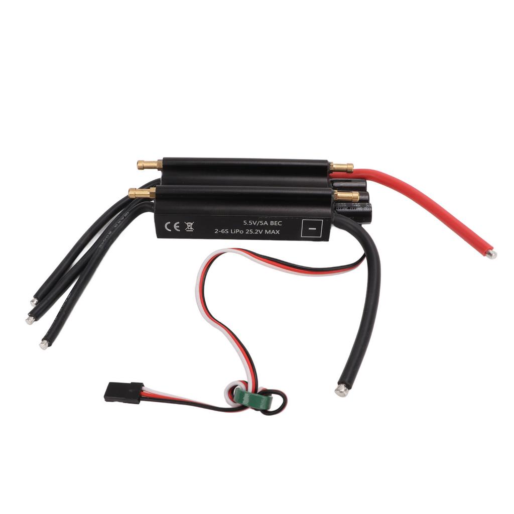 RC ESC 120A Water Cooled Waterproof 2 Way Black Built In BEC 210K Erpm Cycle Menu Settings Brushless ESC for RC Boats