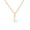 Новое английское letter necklace, покрытое настоящим золотом и слегка инкрустированное подвеской-буквой из циркона, цепочка из нержавеющей стали