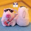 Cute Pink Pp Cotton Capybara Keychain Short Plush Bubble-blowing Animal Charm
