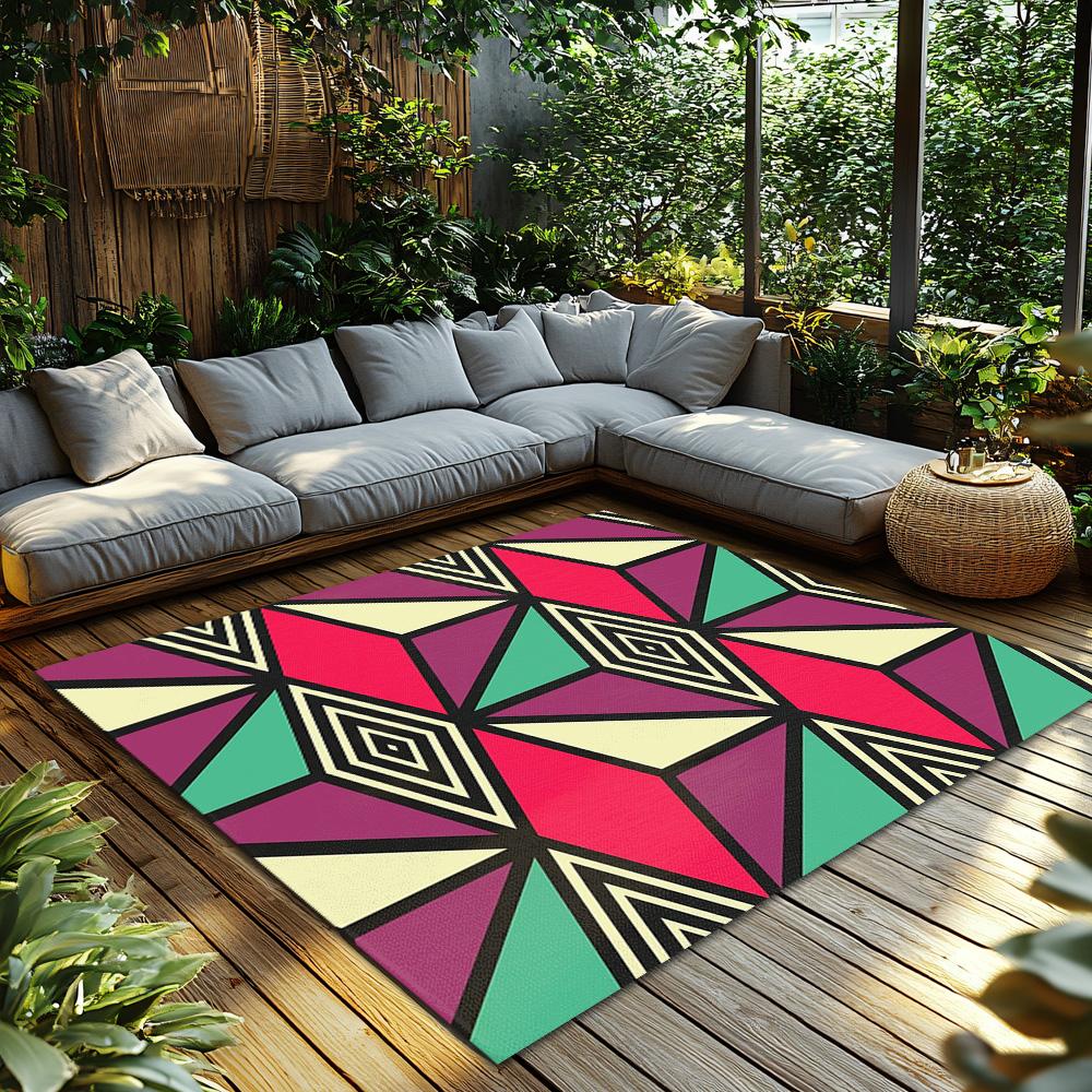 Geometric Pattern Doormat Indoor Outdoor Rug Washable Floor Mat Entrance Carpet Home Decor Modern Abstract Area Rug Stylish Acce