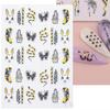 3D Fall Nail Stickers Gold Leaf Cotton Flowers Transfer Decals Nail Adhesive Sliders Manicure 2023 Autumn Decorations TRSTZ-SJ