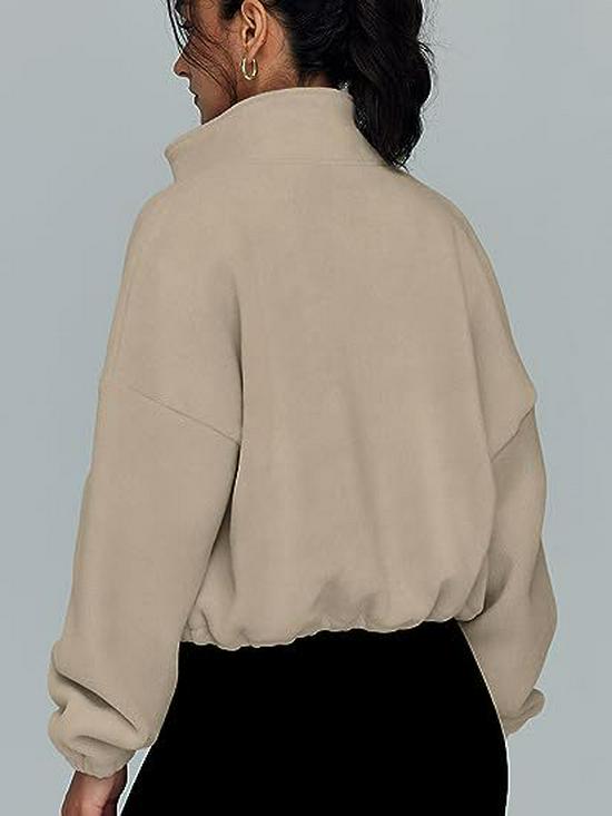 2025 Европейская и американская женская спортивная куртка на флисовой подкладке со стойкой