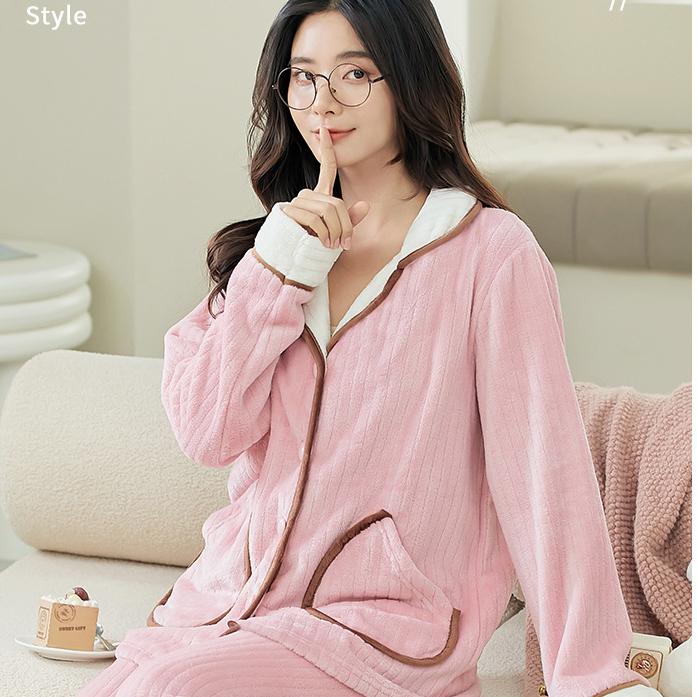 Women's Pajamas Set Warm Cartoon Leisure Women's Pajamas Set I Am Homewear Set