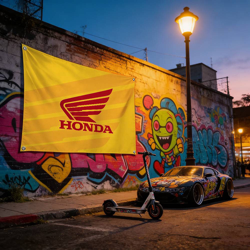 Мотоцикл Для HONDA Декоративный Флаг Водонепроницаемый Устойчивый к выцветанию Полиэстер Внутренний Наружный Подвесной Флаг