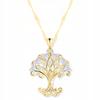 Gold Necklace Tree of Life Tree of Happiness Crystals Tree Silver 925