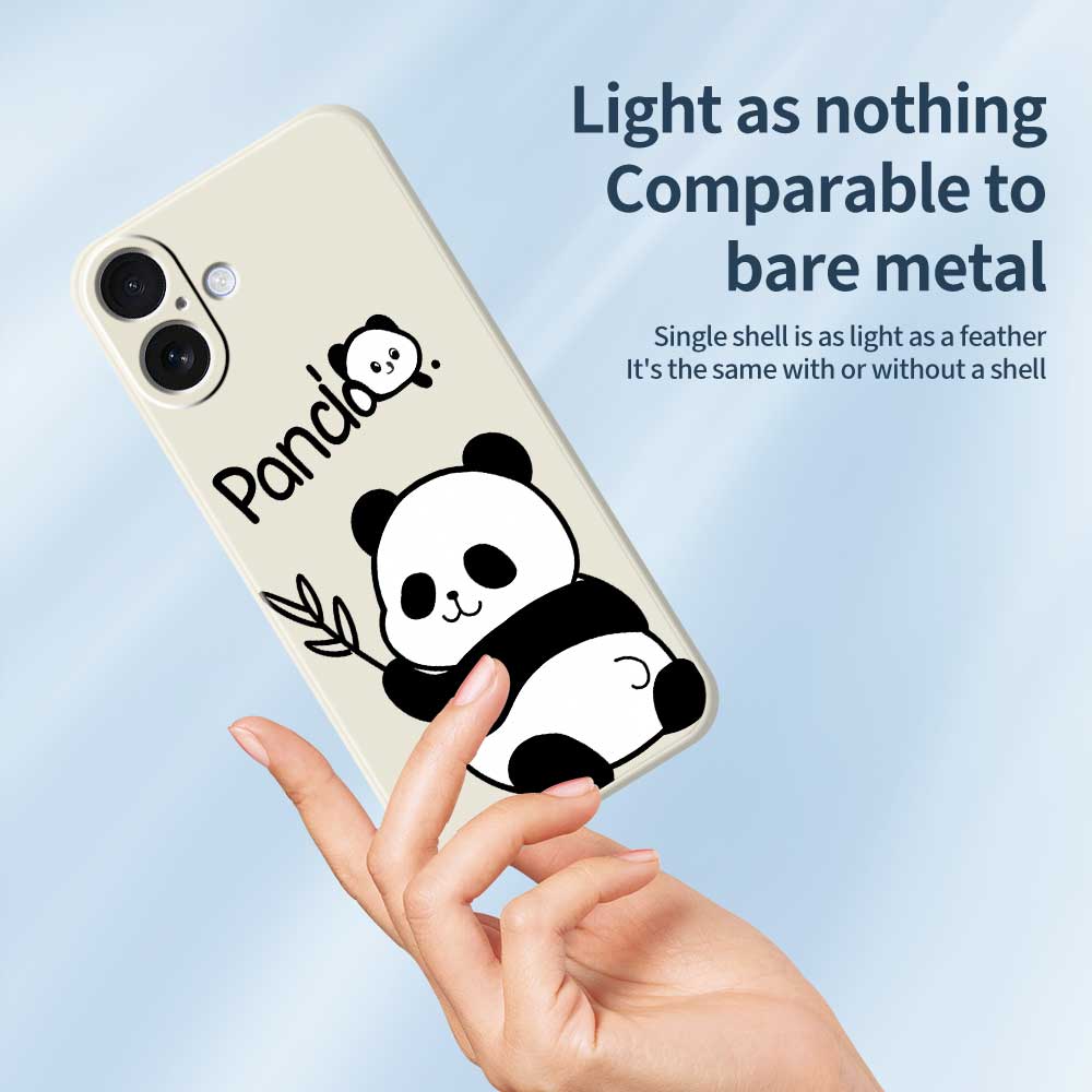 Для iPhone 17 Чехол с принтом панды Прямоугольный край TPU Задняя крышка телефона