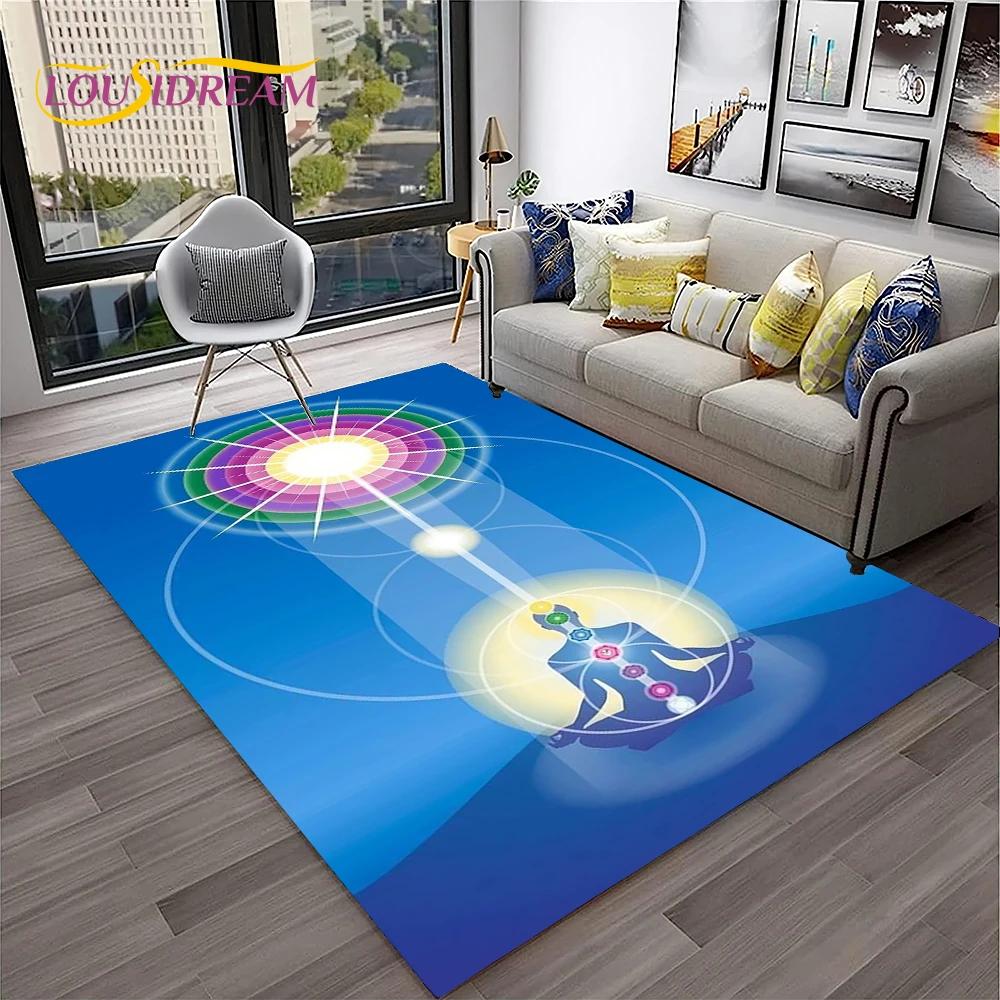 Naturalize Yoga Meditation Rainbow 7 Chakra Soft Carpet Rug для дома, гостиной, спальни, дивана, коврика для двери, декора, нескользящий напольный коврик