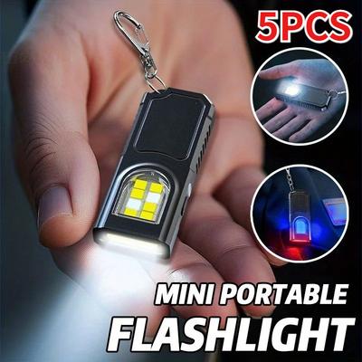Мощный мини COB светодиодный фонарик-брелок, перезаряжаемый через USB-C, подвесной рабочий свет, водонепроницаемый брелок, кемпинг, прогулки, карманный фонарик