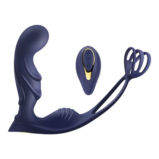 Мужской вибратор для массажа простаты, Анальная пробка, силиконовое кольцо для стимуляции, вибратор для задержки эякуляции, мужская секс-игрушка