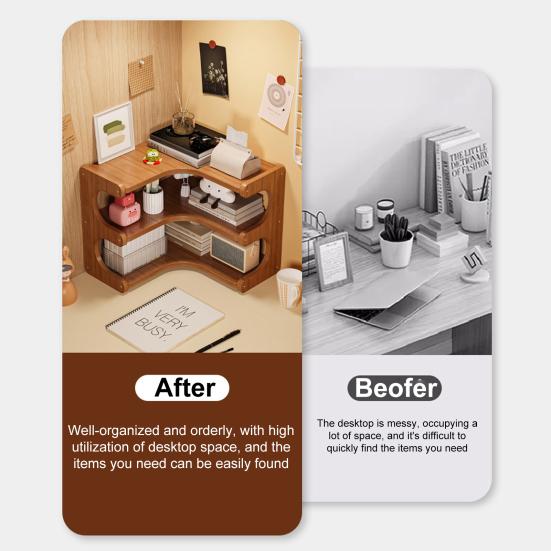 Desktop Storage Rack Sundries Organizer Multi-layer Design Large Capacity Multifunction Book Corner Storage Holder