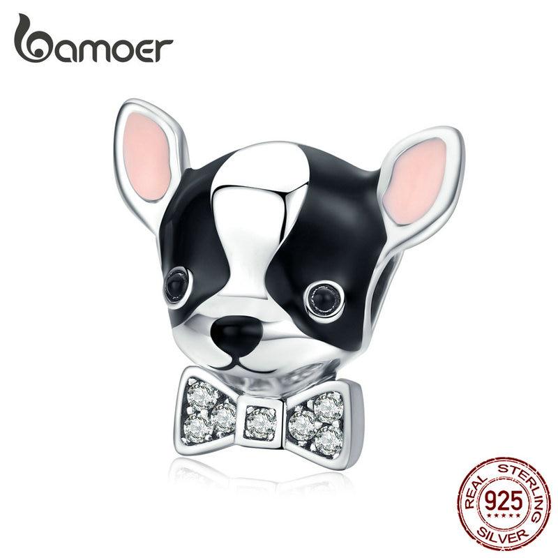 BAMOER 925 Sterling Silver A Dog 's Story Poodle Puppy French Bulldog Beads Charm Fit Bracelet