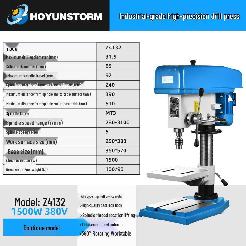 220V Multi-functional CNC Bench Drill: Deep Hole, Tapping, Milling & Rotary Desktop Machine