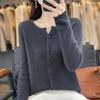 Женский кашемировый кардиган QingHe 30% кашемира - Мягкий и теплый свитер из смесовой шерсти