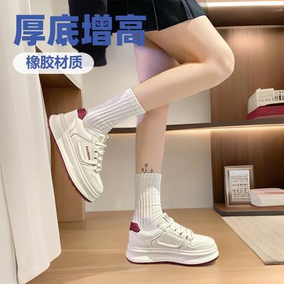 Модные и простые туфли на платформе с внутренней высотой, тренд четырех сезонов, 2024, новая красивая универсальная повседневная женская обувь на толстой подошве